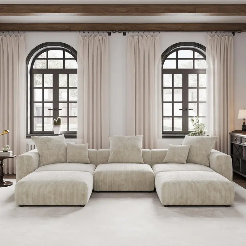 Modular Sectional U-shaped corduroy Sofa