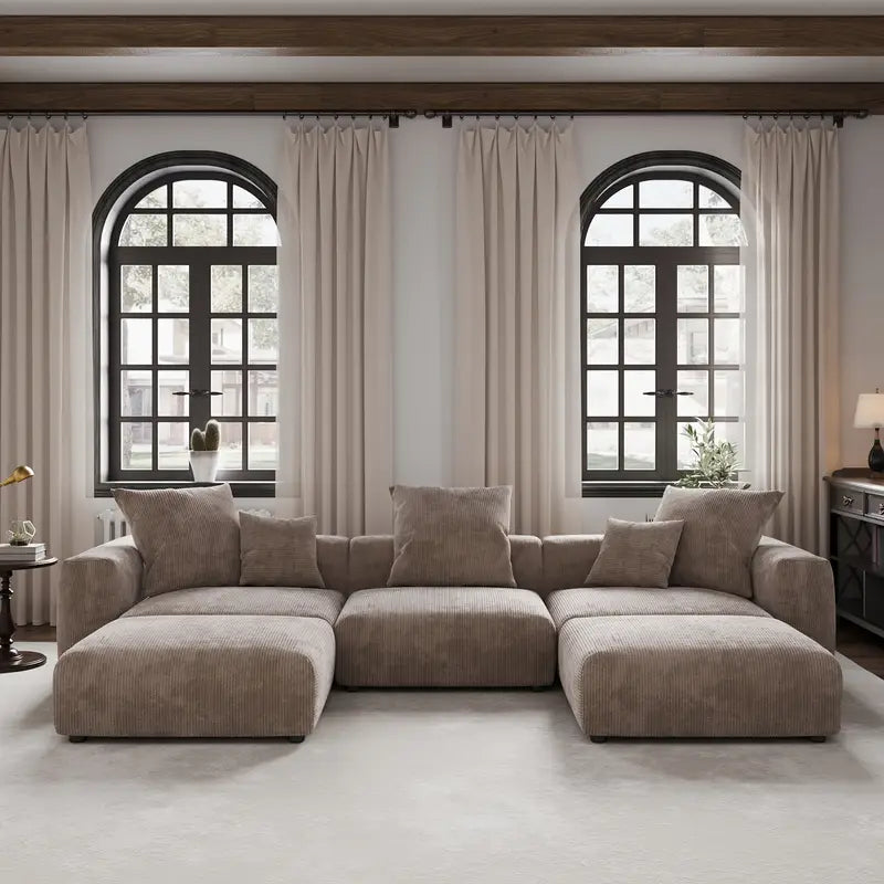 Modular Sectional U-shaped corduroy Sofa