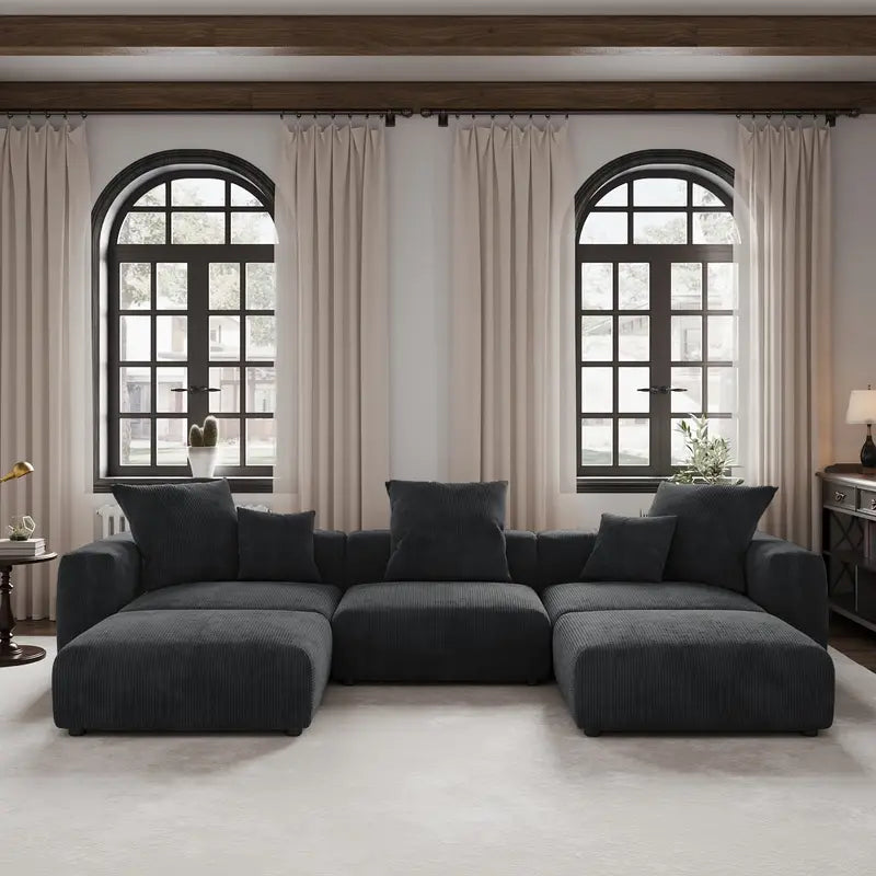 Modular Sectional U-shaped corduroy Sofa